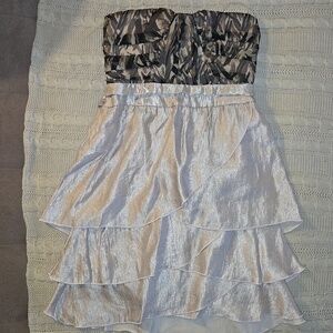 Tini Lili Blush Ruffle Strapless Dress